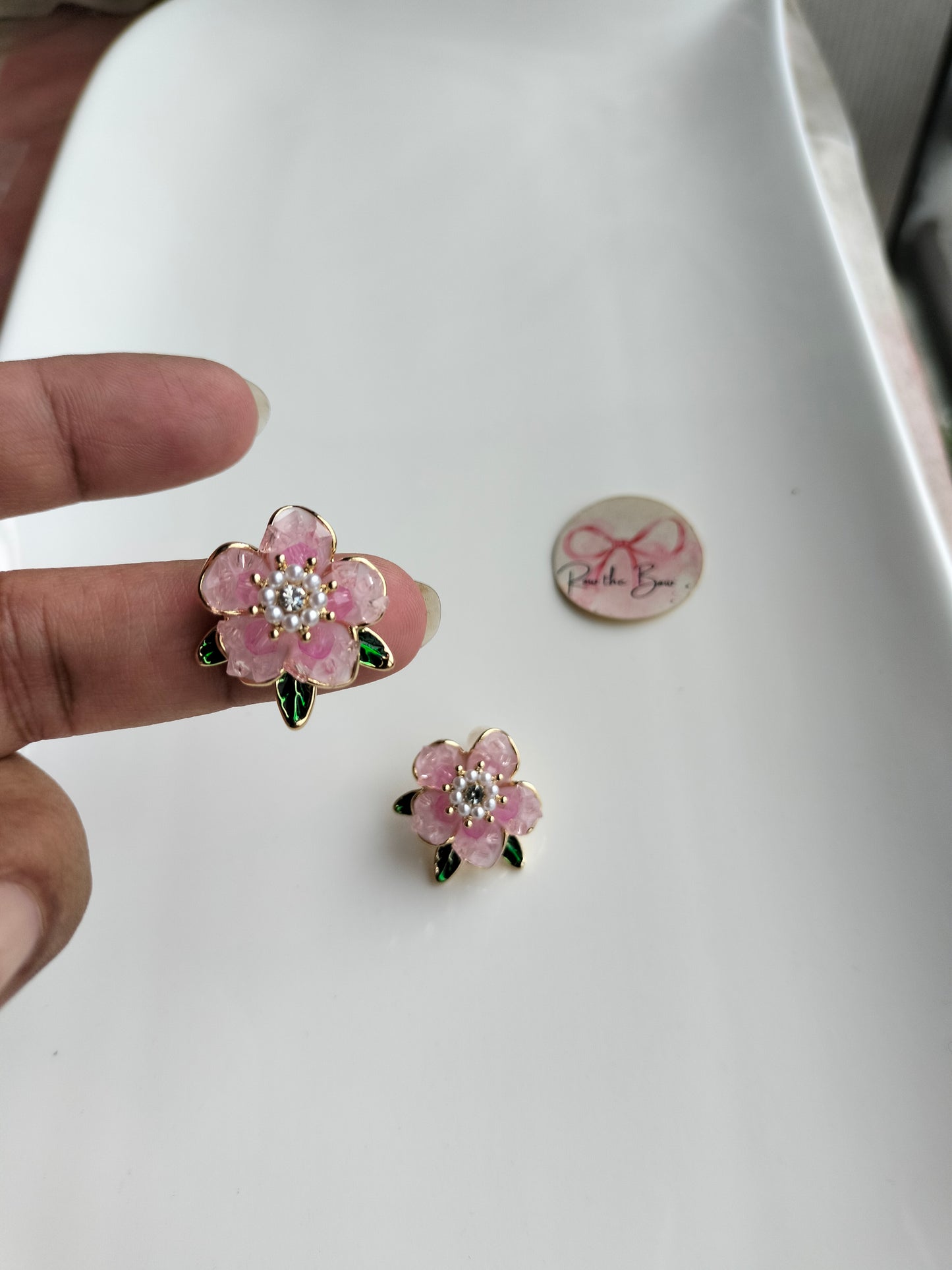 Pink Floral Earring