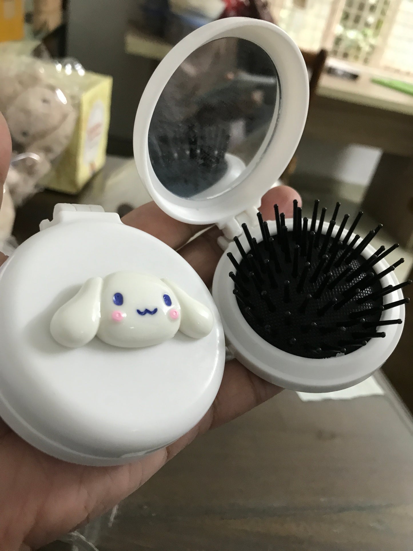 White Cinnimoral Pocket Mirror