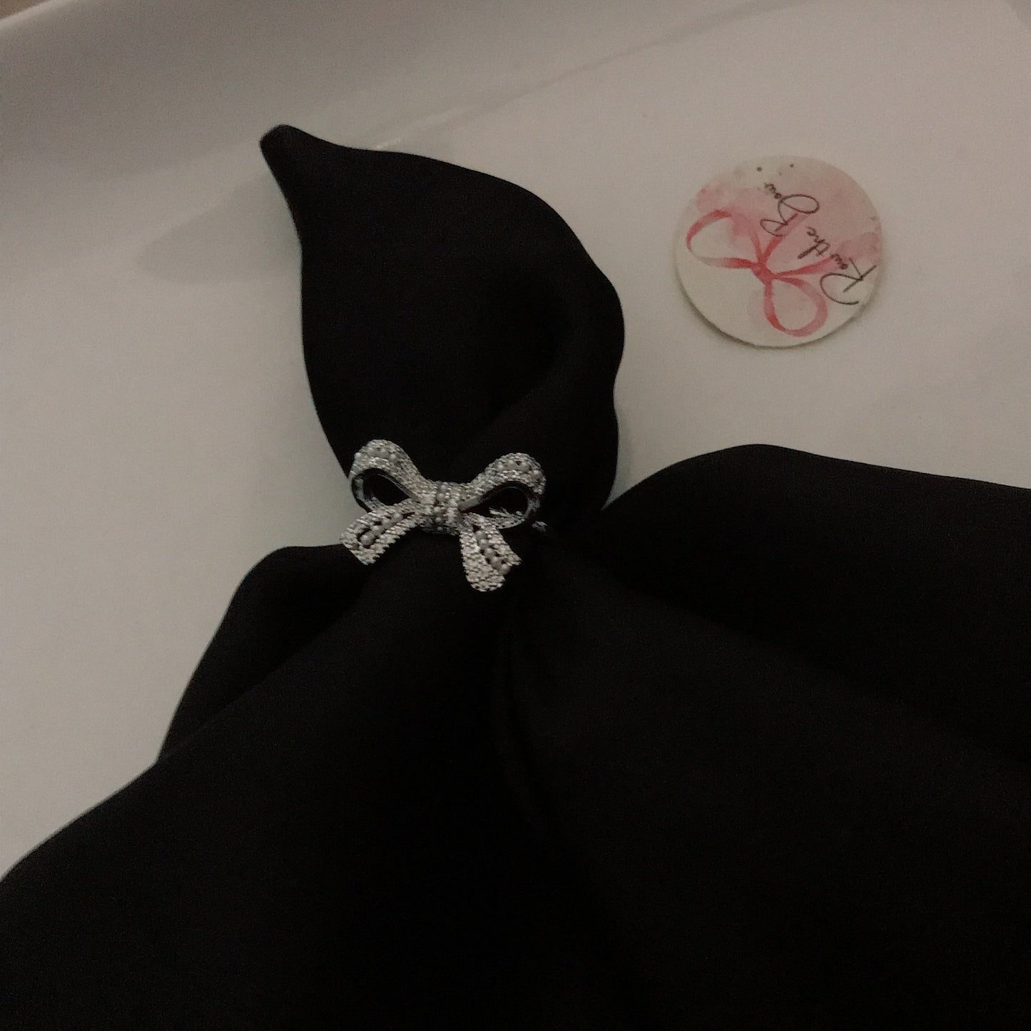 Bow pearl Ring Silver