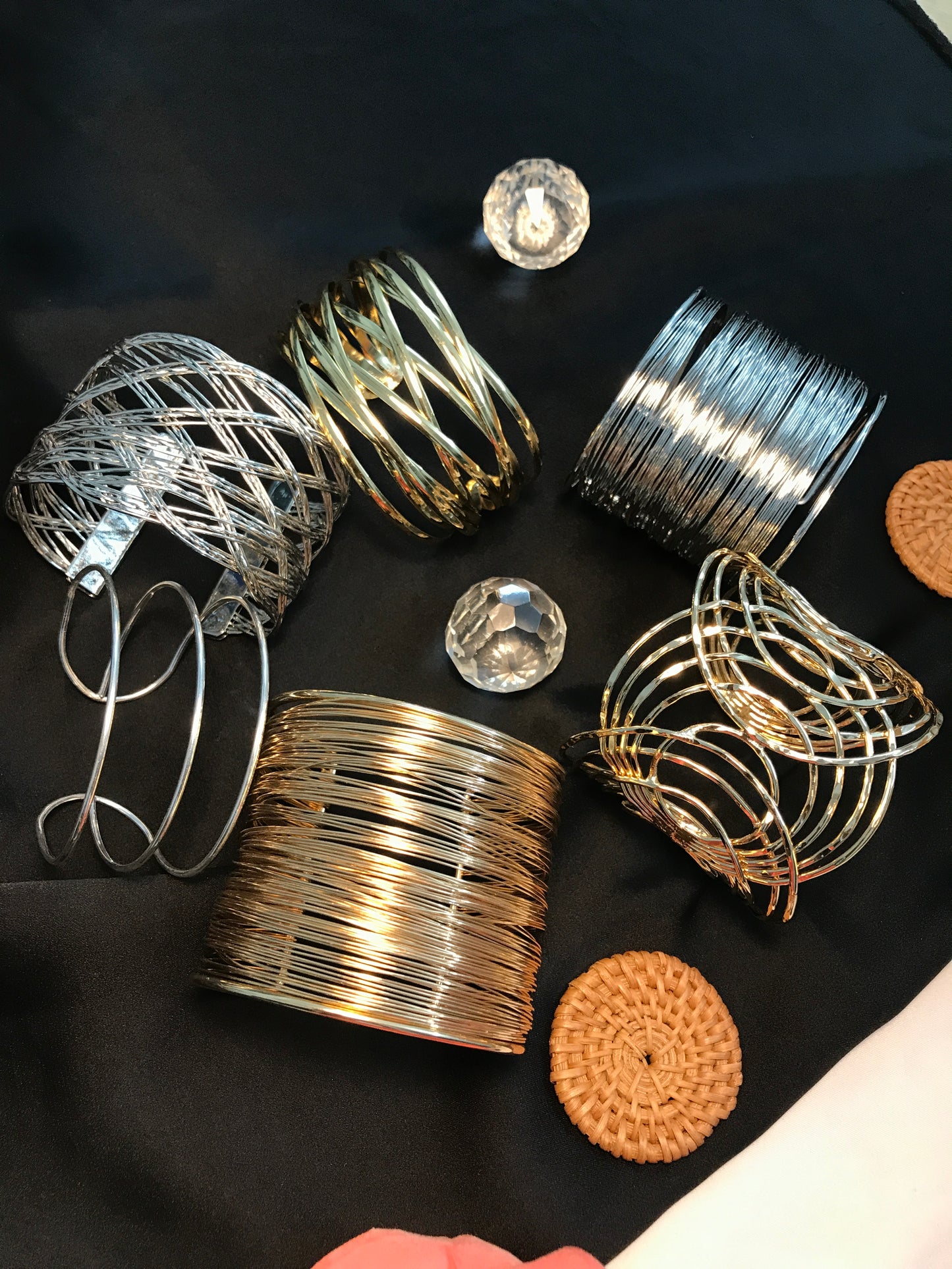 Silver boho metal bracelet