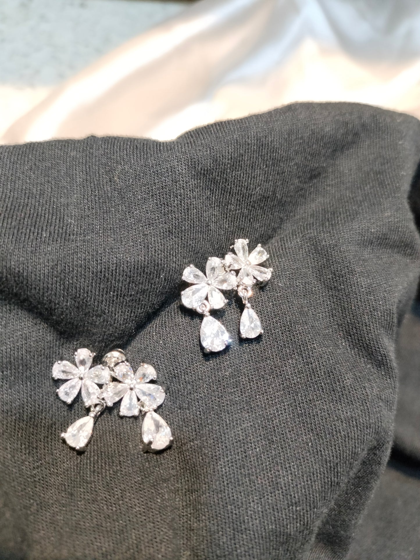 Double Floral drop Earring