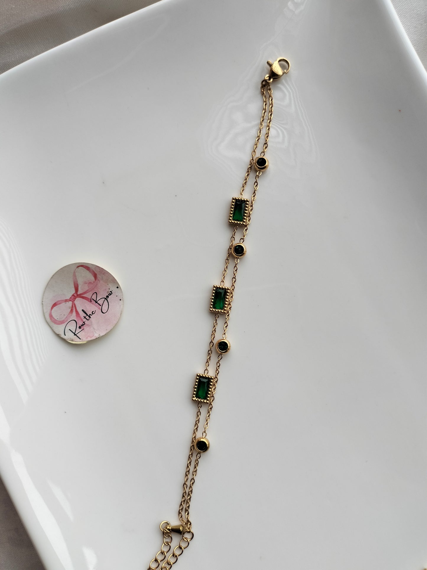 Green double chain Bracelet