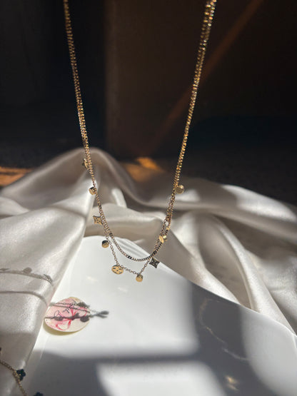 Double layer chain necklace