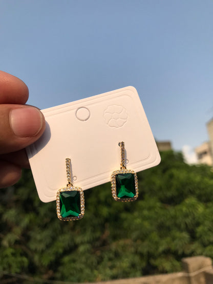 Emerald Square Earring