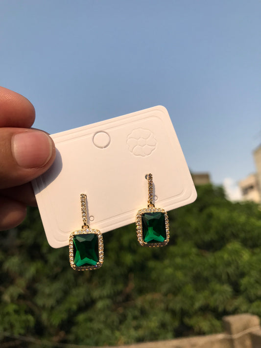 Emerald Square Earring