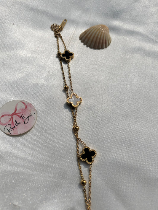 Clovar black & white Titanium Bracelet-02