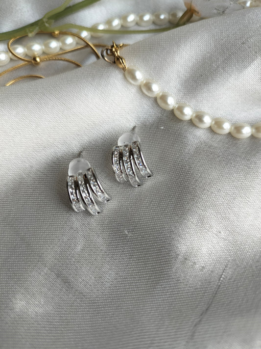 Zircon Stone Earrings Silver