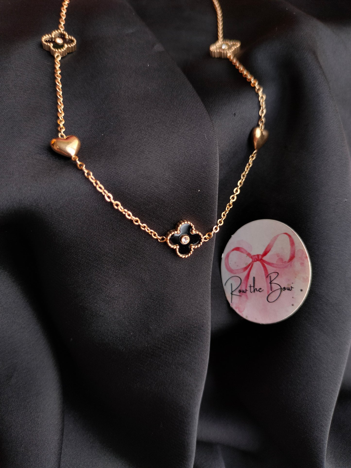 Clovar heart long chain necklace