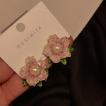 Load image into Gallery viewer, Pink Floral Earring
