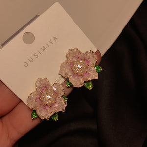 Pink Floral Earring