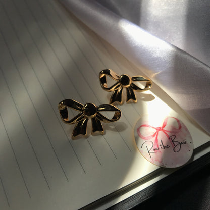 Golden Bow Metallic Earring
