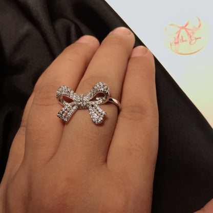 Bow pearl Ring Silver