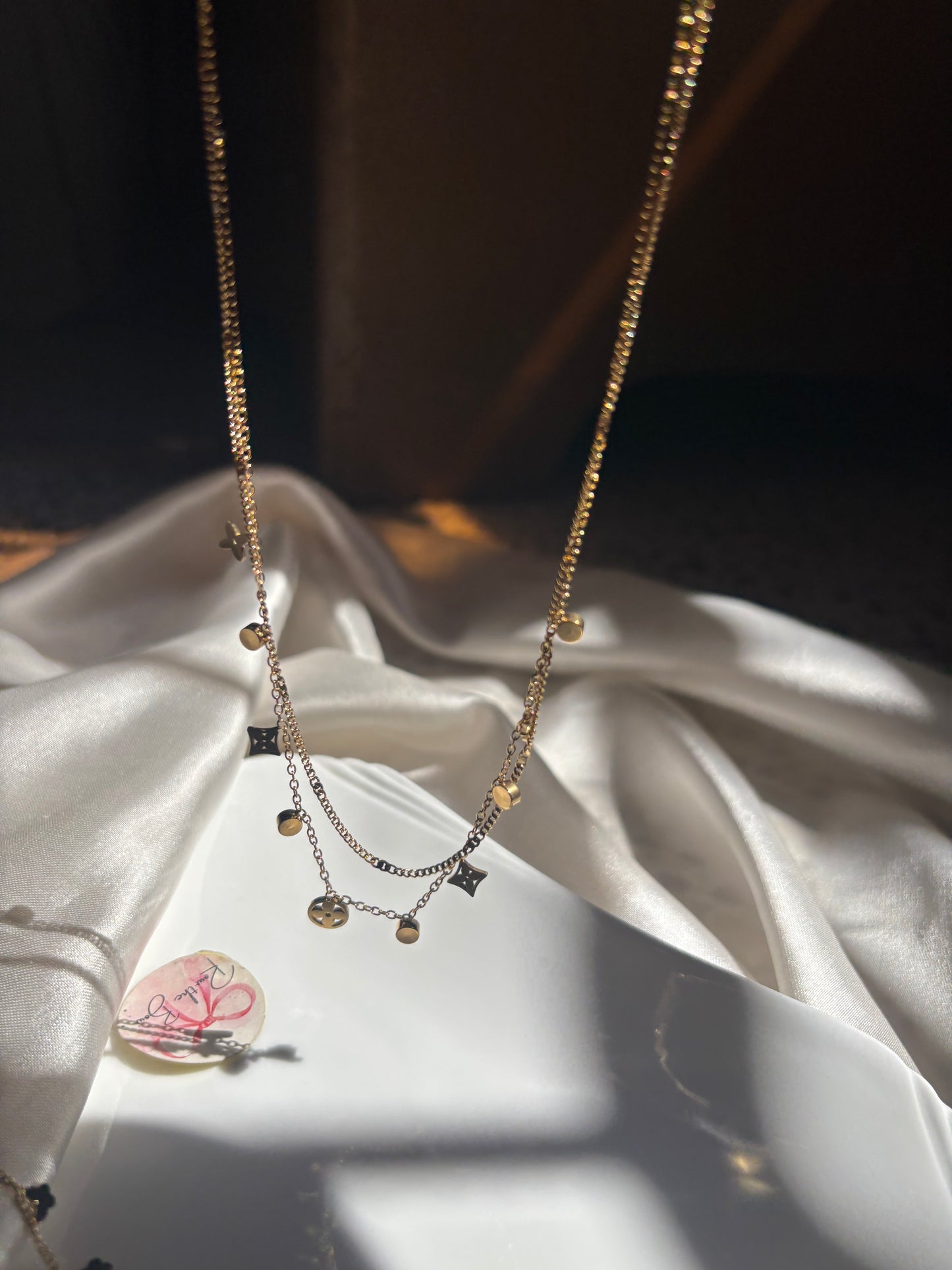 Double layer chain necklace