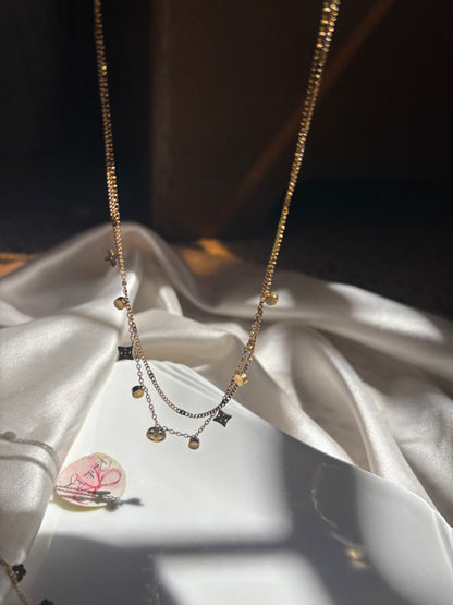 Double layer chain necklace