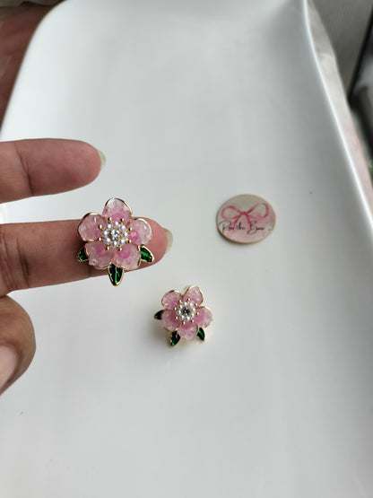 Pink Floral Earring