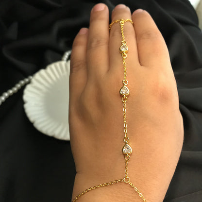 Aliban heart Ring Chain Bracelet-02