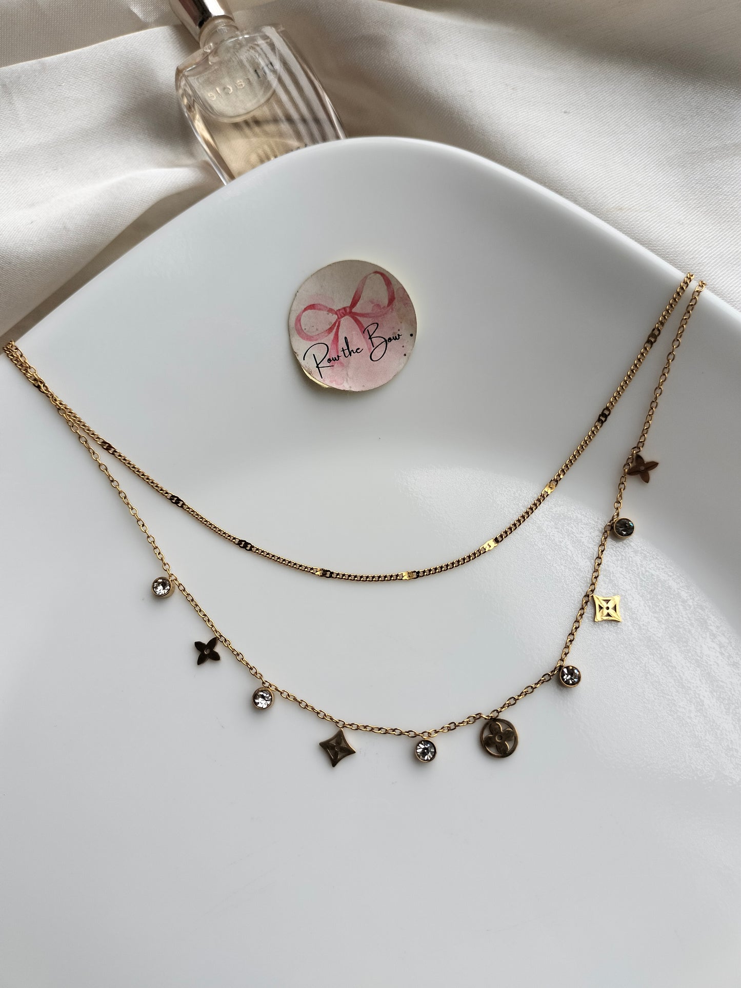 Double layer chain necklace
