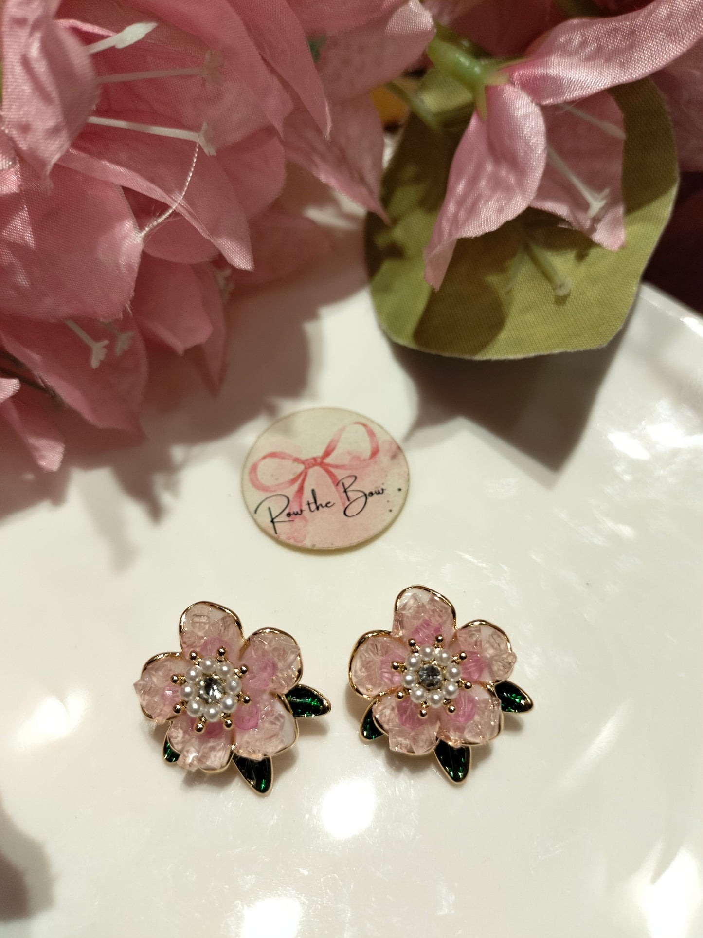 Pink Floral Earring