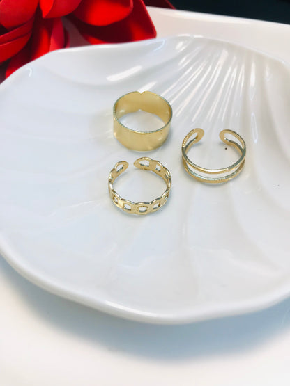 Golden plain Knuckle Ring set