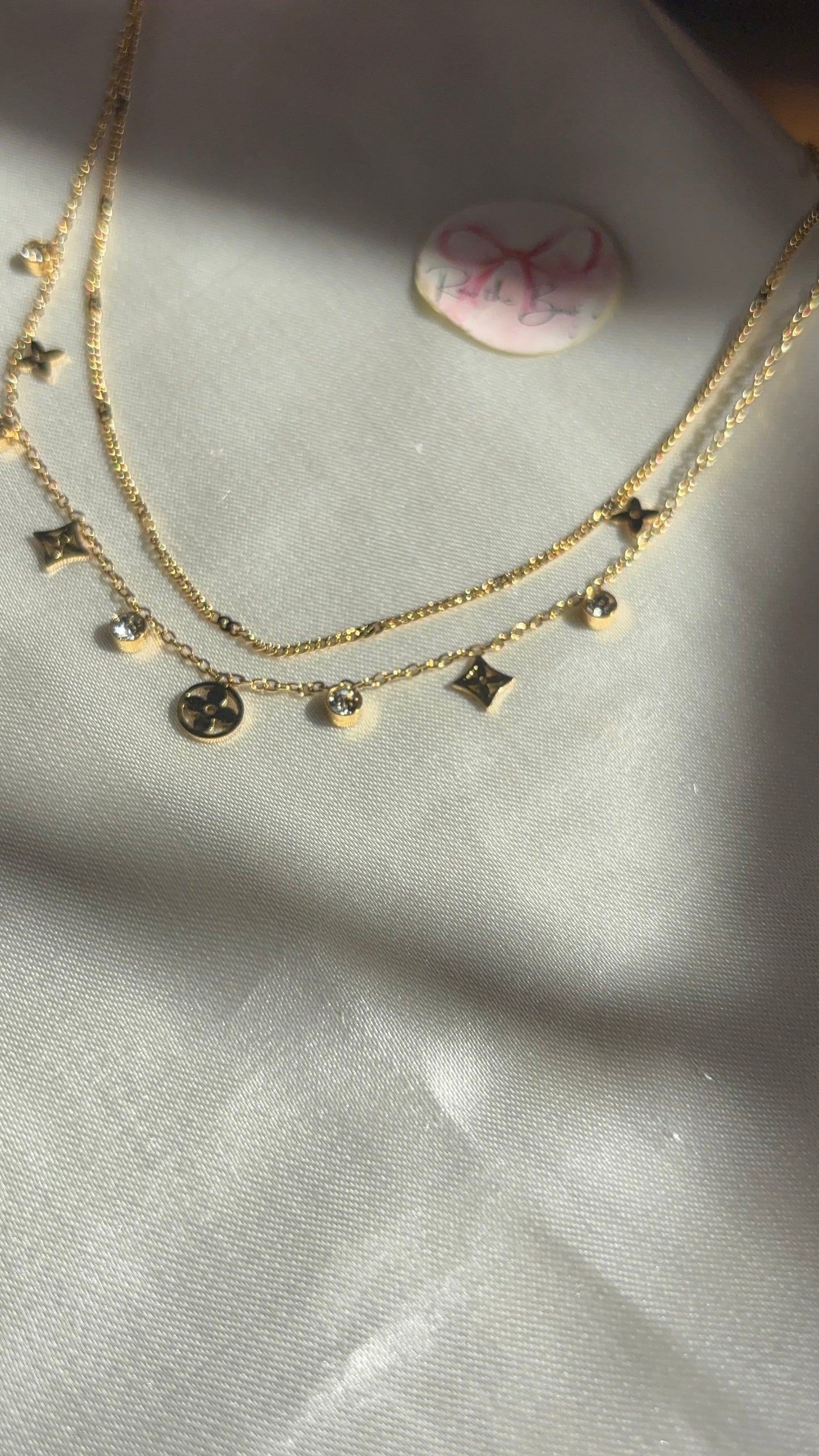 Double layer chain necklace