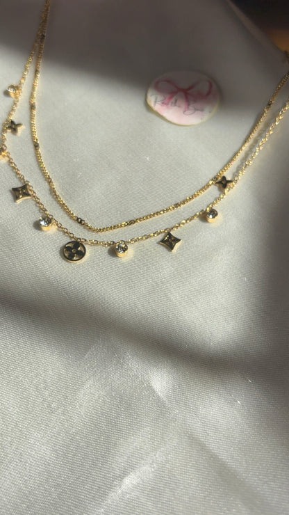 Double layer chain necklace