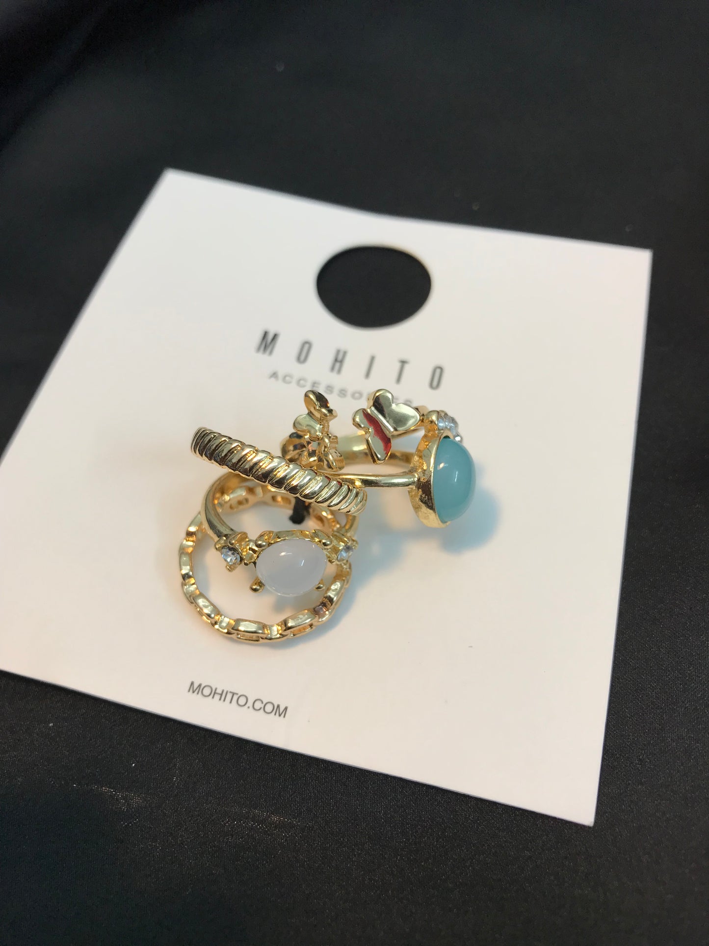 Paste Stone knuckle Ring Set