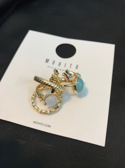 Paste Stone knuckle Ring Set