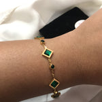 Load image into Gallery viewer, Green adjustable tiny bracelet
