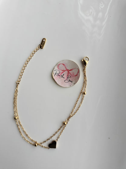 Heart layer Chain Bracelet