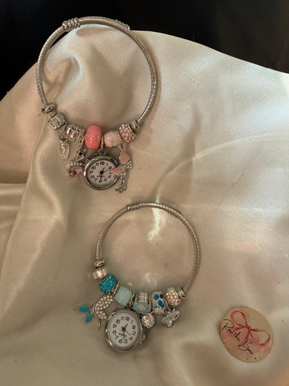 Charm watch pink