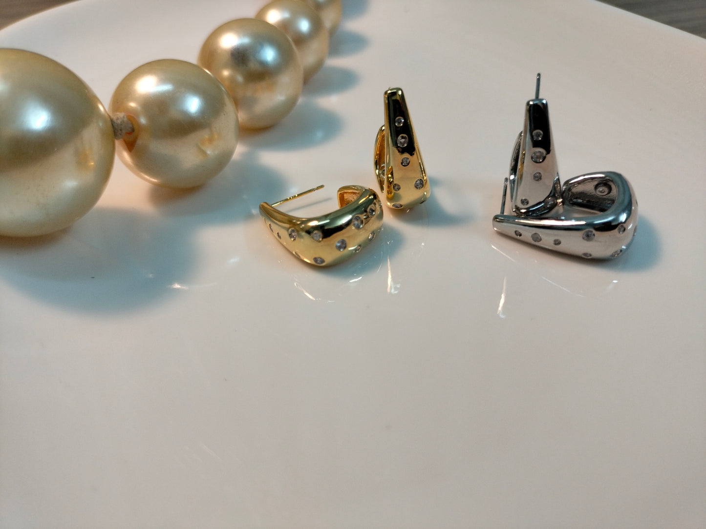 C shaped Metallic Hoop Golden