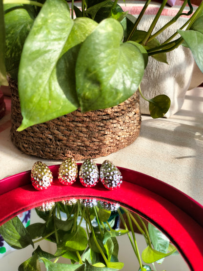 Salon stone drop Metallic silver