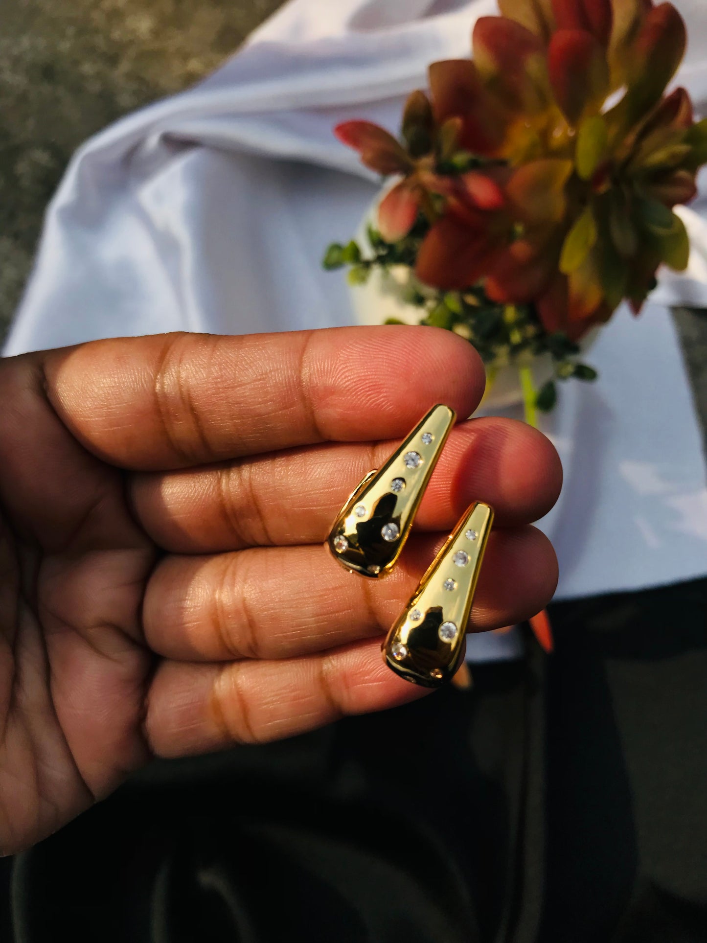 C shaped Metallic Hoop Golden