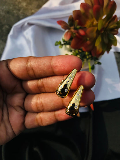 C shaped Metallic Hoop Golden