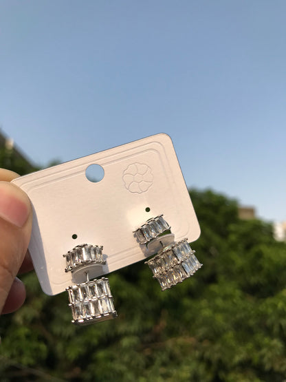 Block crystal earrings