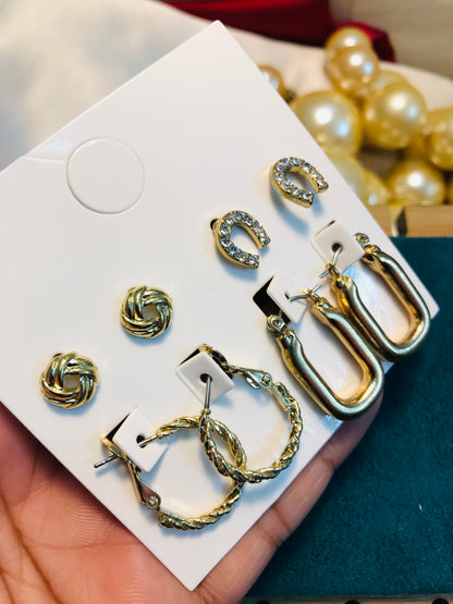 4 Pair stud Set