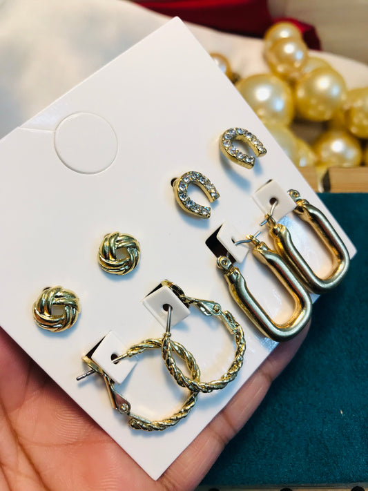 4 Pair stud Set