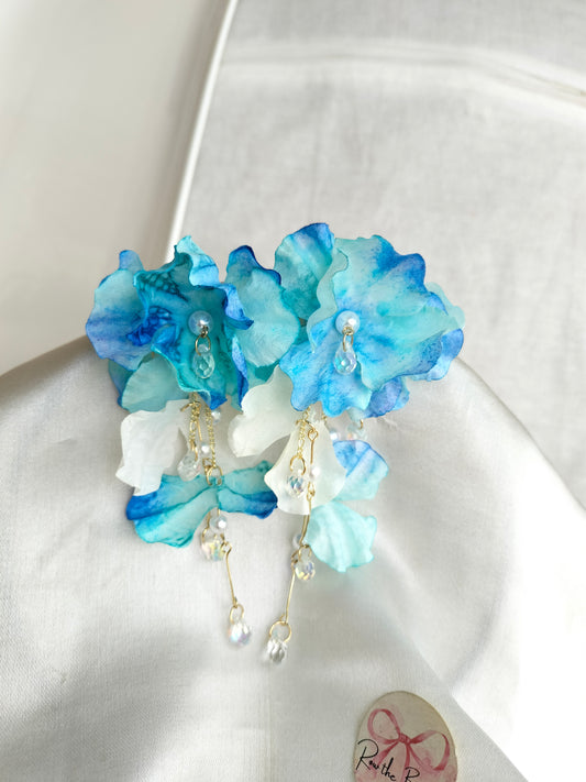 Blue Floral Earring