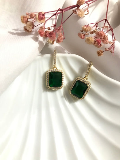 Emerald Square Earring