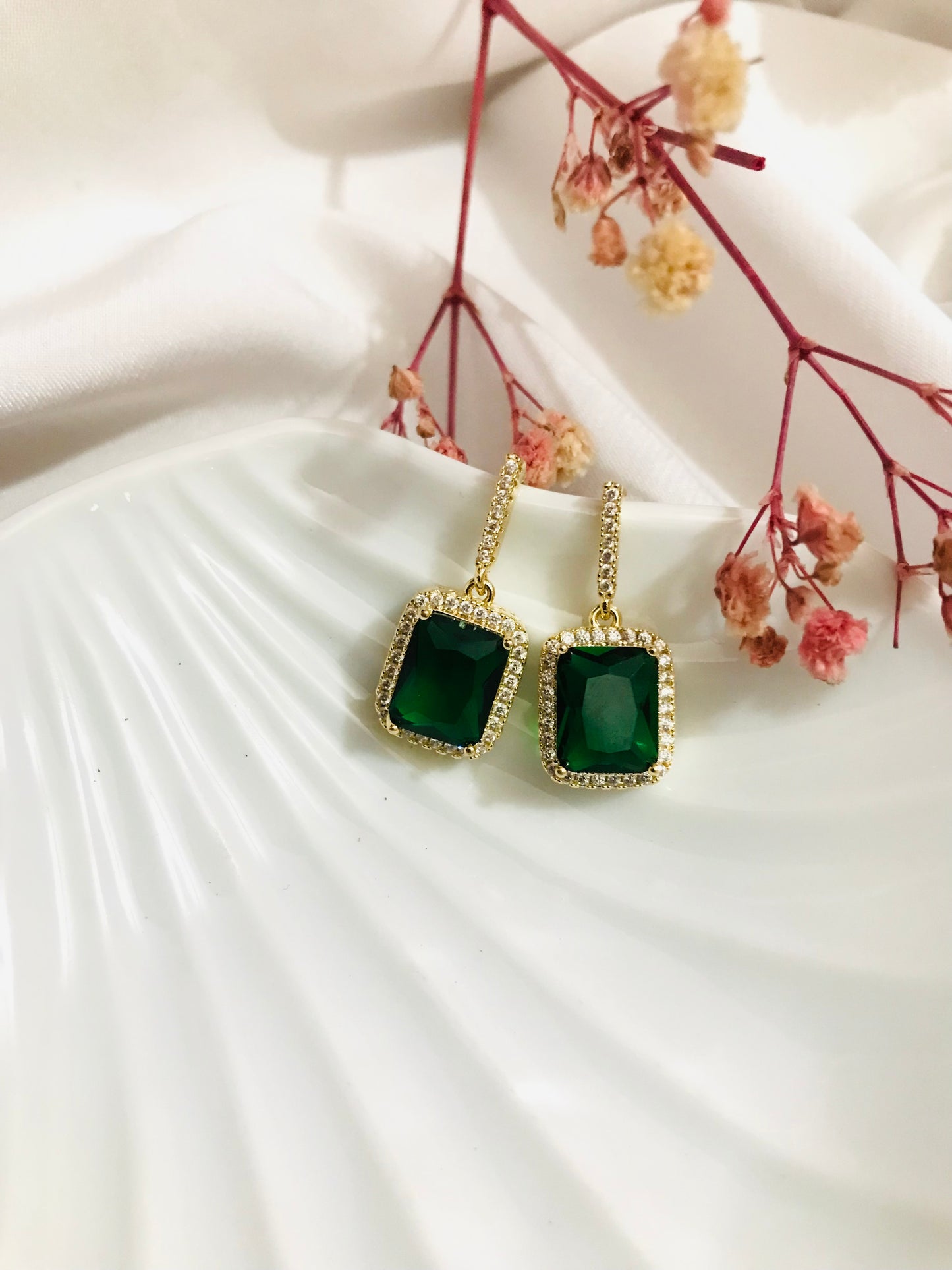 Emerald Square Earring