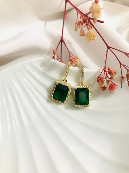 Emerald Square Earring