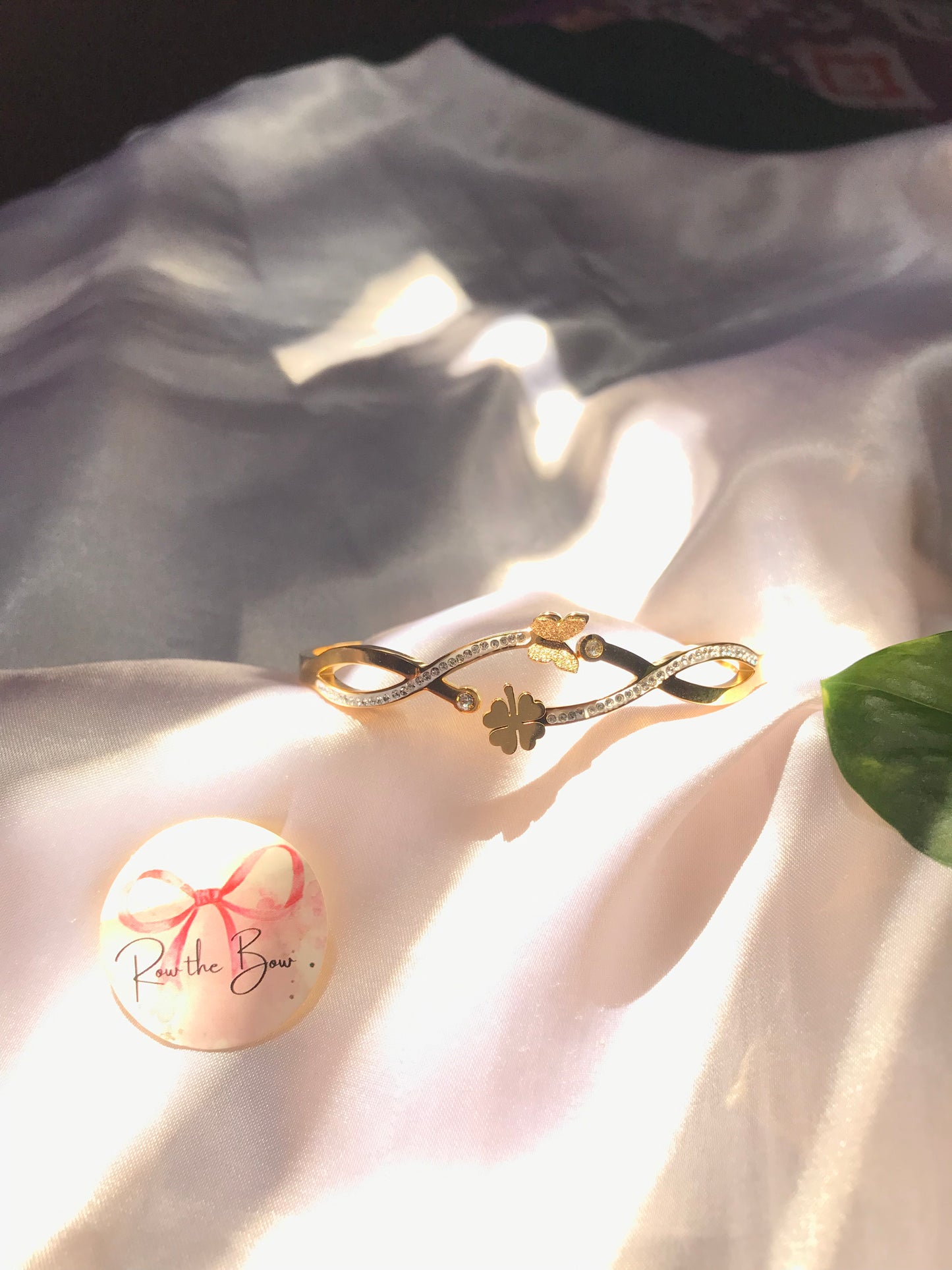 Golden Butterfly Floral Bracelet