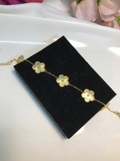 5 Patel Golden Clovar Chain Bracelet-3