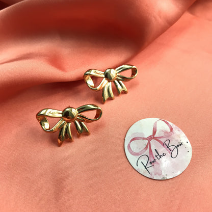 Golden Bow Metallic Earring