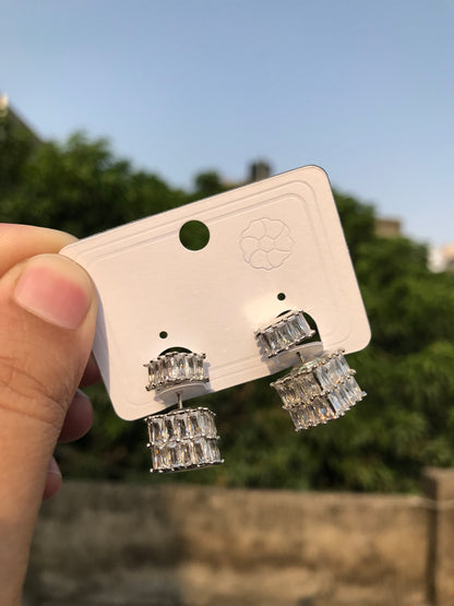 Block crystal earrings