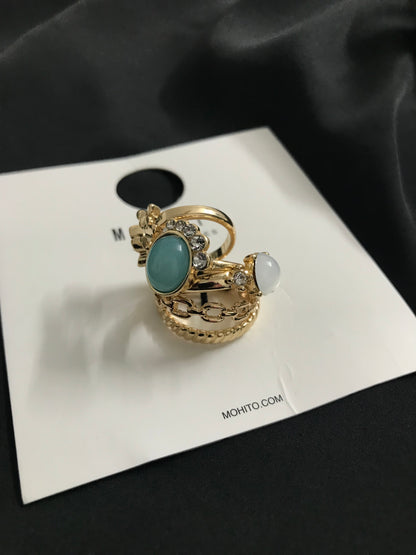 Paste Stone knuckle Ring Set