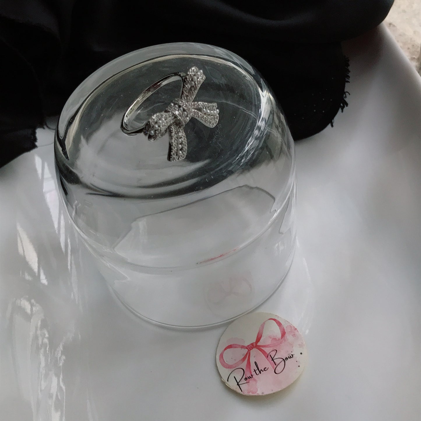 Bow pearl Ring Silver