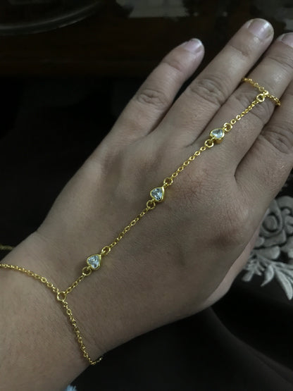 Aliban heart Ring Chain Bracelet-02