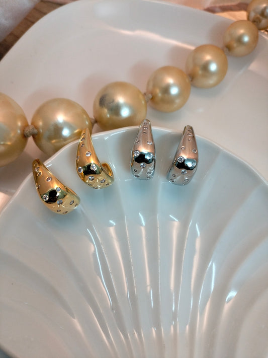 C shaped Metallic Hoop Golden