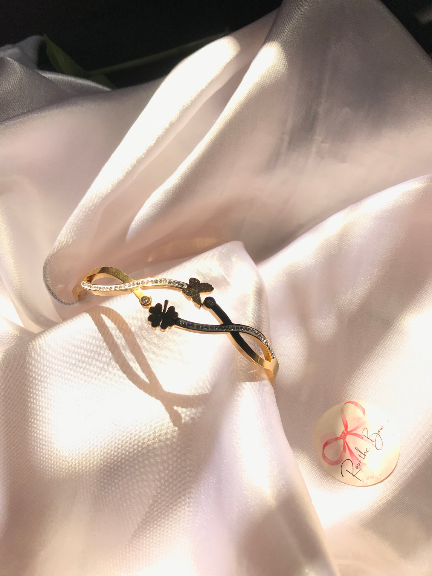 Golden Butterfly Floral Bracelet